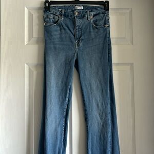 Good American Twisted Slit Flare Jeans